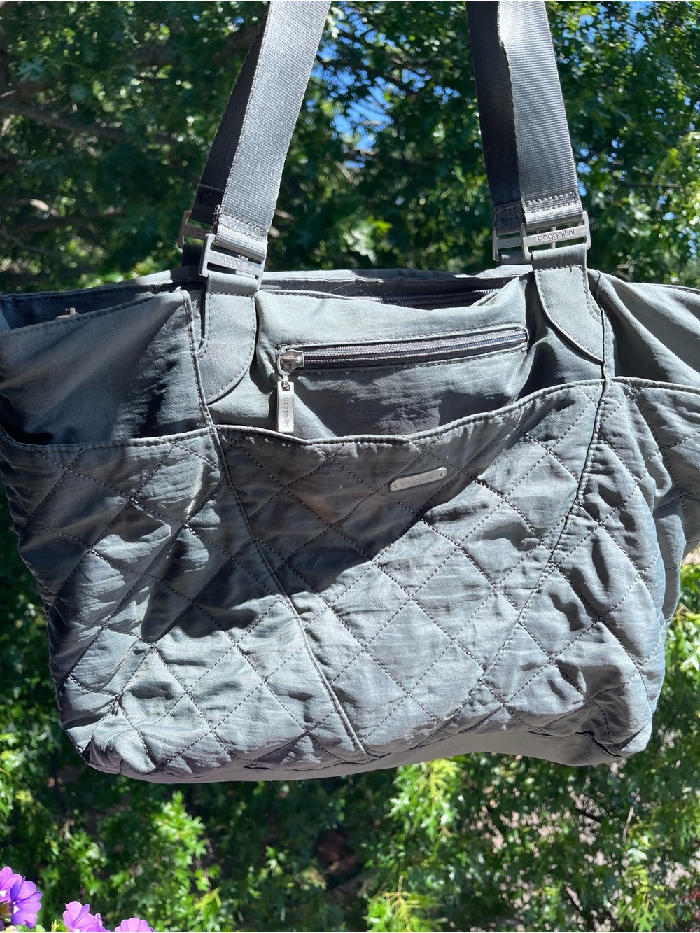 BAGGALINI Tote/Shoulder bag gray  nylon zip